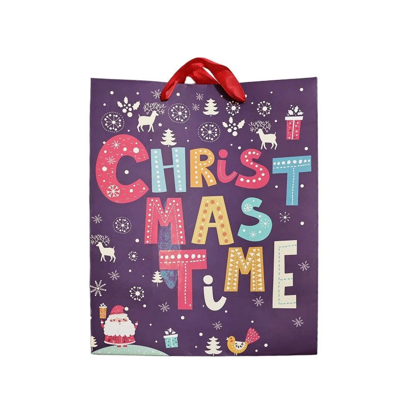 Classic Christmas Greeting Paper Gift Bags factory