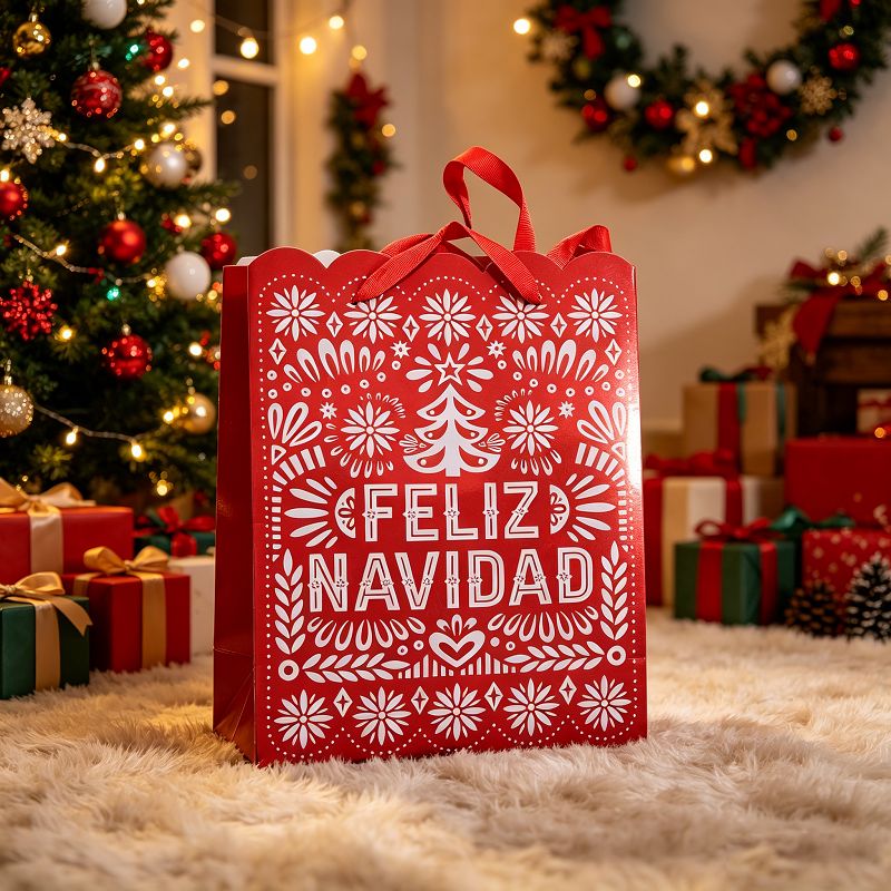Classic Christmas Greeting Paper Gift Bags suppliers