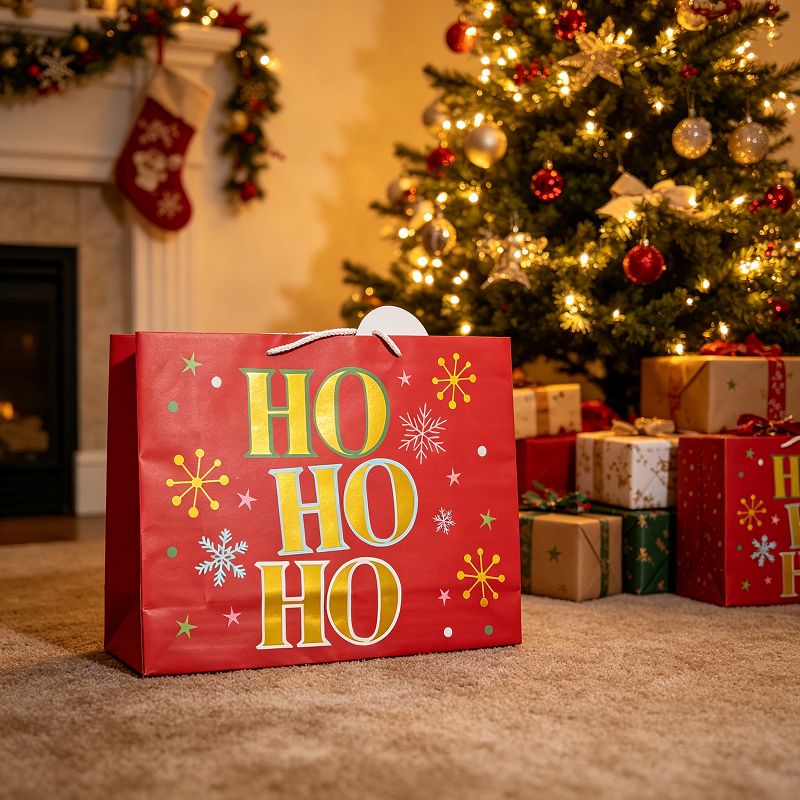 Classic Christmas Greeting Paper Gift Bags suppliers