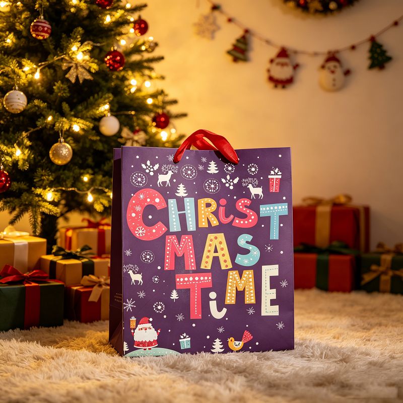 Classic Christmas Greeting Paper Gift Bags high quality