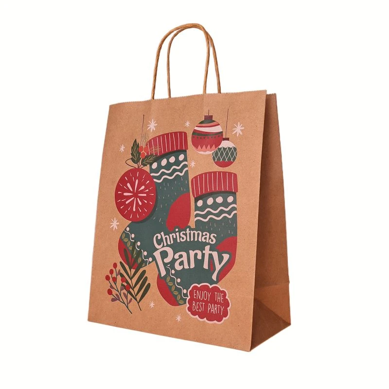 Natural Christmas Character & Party Paper Gift Bags Set suppliers