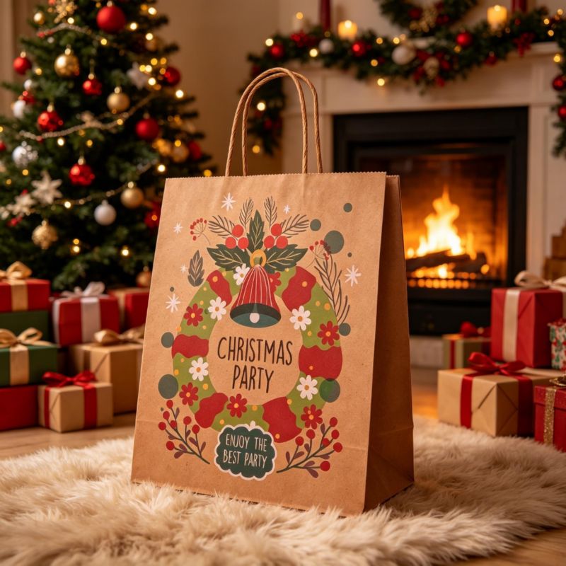 Natural Christmas Character & Party Paper Gift Bags Set best