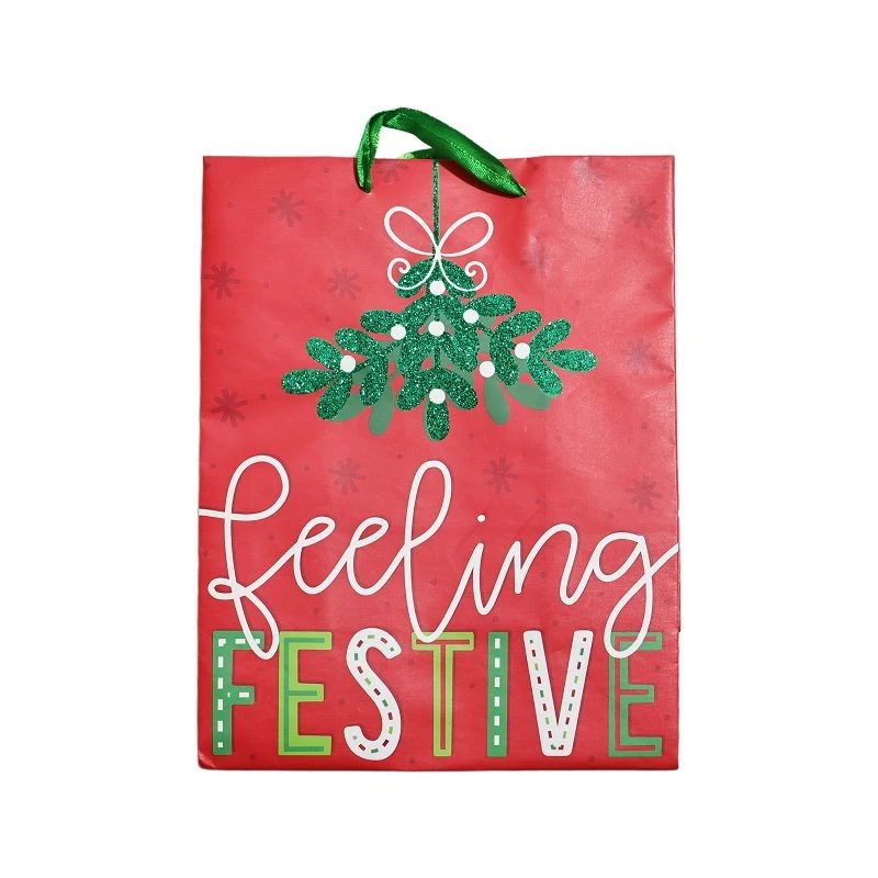 Classic Christmas Greeting Paper Gift Bags factory