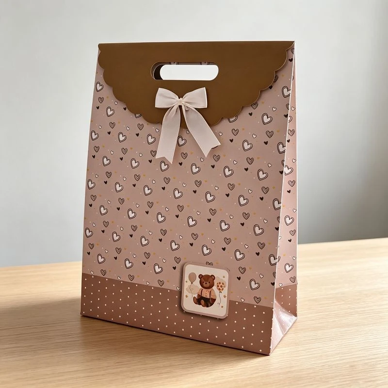 Classic Plaid & Ribbon Decorative Paper Gift Bags factory