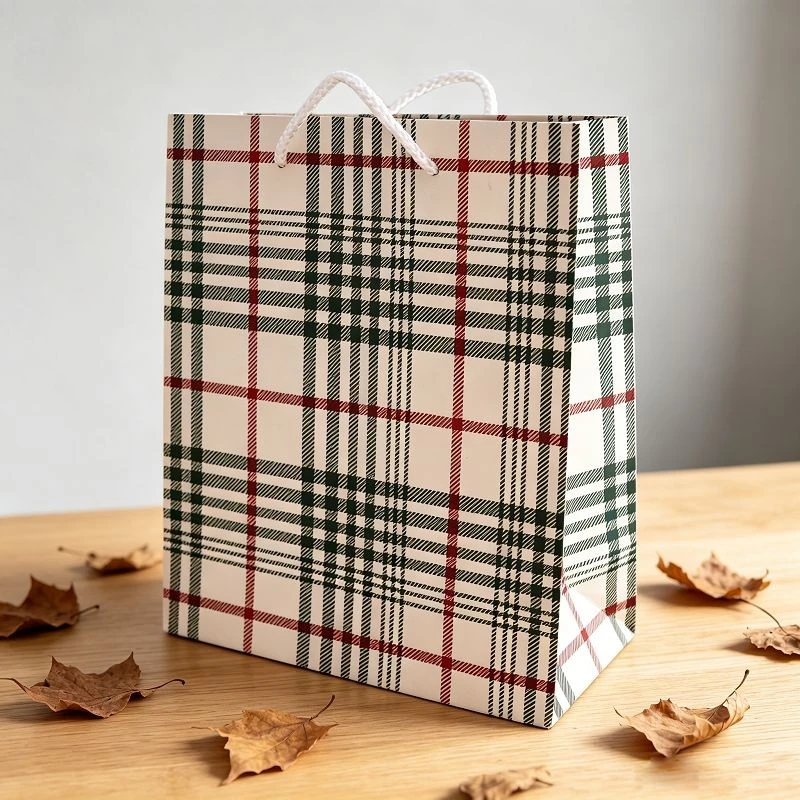 Classic Plaid & Ribbon Decorative Paper Gift Bags price