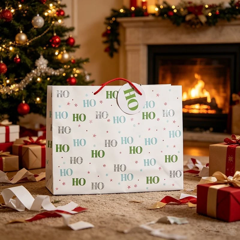Minimalist White Christmas Paper Gift Bags price