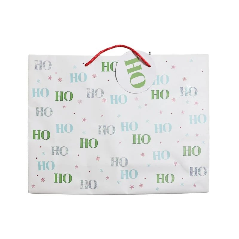 Minimalist White Christmas Paper Gift Bags high quality