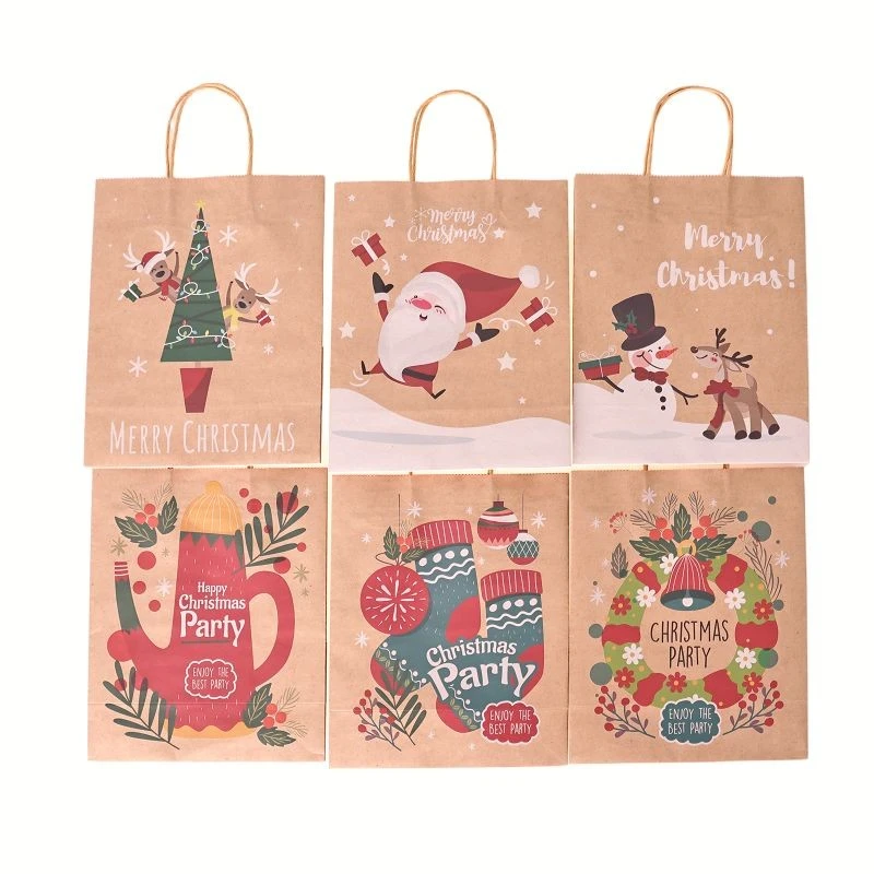 Natural Christmas Character & Party Paper Gift Bags Set suppliers