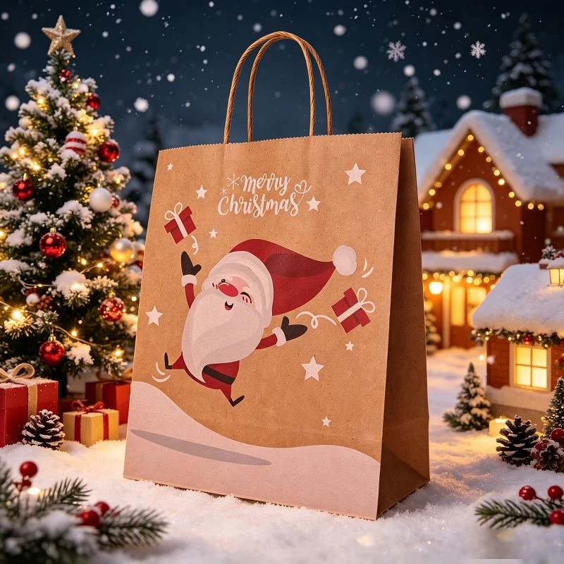 Natural Christmas Character & Party Paper Gift Bags Set price