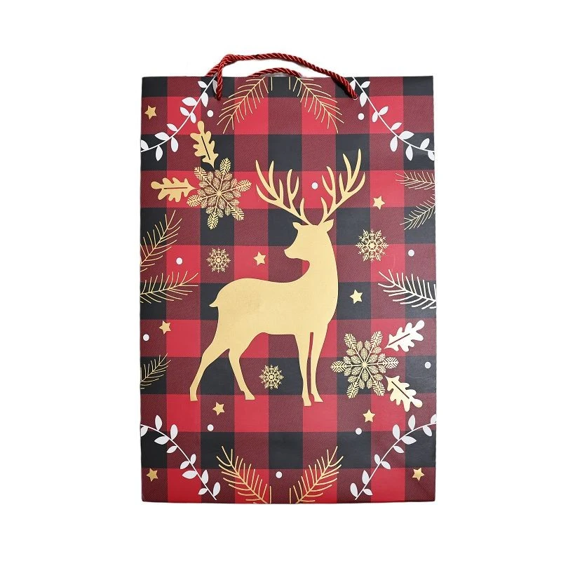 Rustic Red & Black Buffalo Plaid Christmas Paper Gift Bags factory