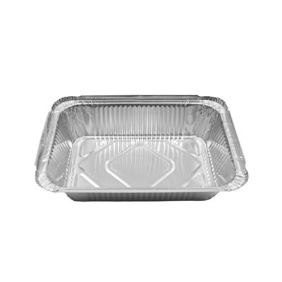Disposable Rectangular Aluminum Foil Food Containers with Roll Edge