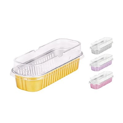 Disposable Rectangular Aluminum Foil Loaf Pans Baking Pans with Clear Lid